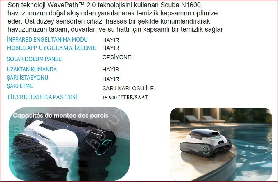 Aiper Scuba N 1600 Havuz Temizlik Robotu